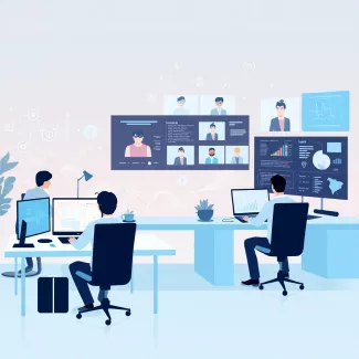 Bluefly Collective working in an office